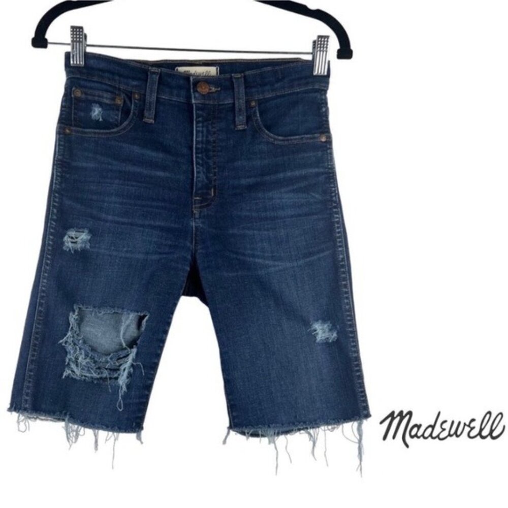 Madewell Y2K Grunge Festival Distressed Destroyed Denim Jean Shorts Jorts SZ 26